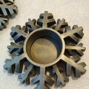 Silver Snowflake Candle Holder
